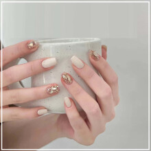 Short Square Press on Nails Set White Glitter Full Cover Fake Nails for Women Easy Home Manicure 24Pcs
