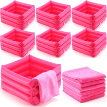 Rose Red Portable Foot Spa Kit with Towels, 12 Pcs Inflatable Foot Bath Set for Girls Kids
