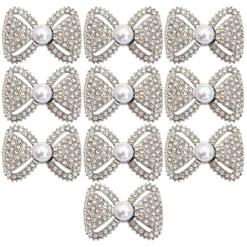10Pcs Bowknot Shaped Waist Tighteners-silver Crystal model