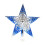 Five Point Star Christmas Tree Top Decoration-silver blue 20cm 1