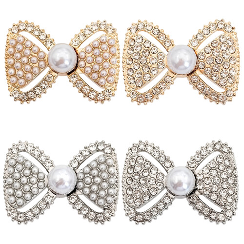 10Pcs Bowknot Shaped Waist Tighteners-silver Crystal model 1