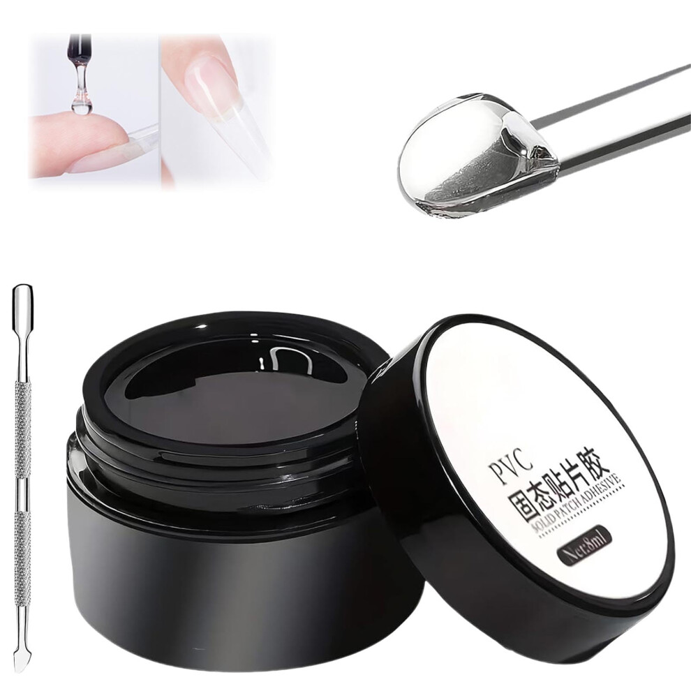 Press On Nails Glue Gel Set A, Solid UV LED Cure, Repositionable Low Odor Nail Adhesive