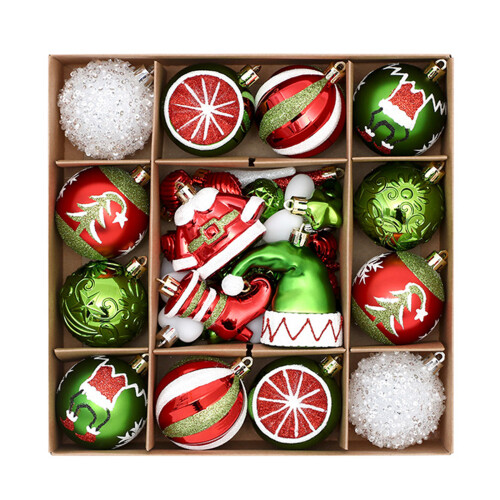 Unbreakable Christmas Tree Hanging Decorations-Red Green White