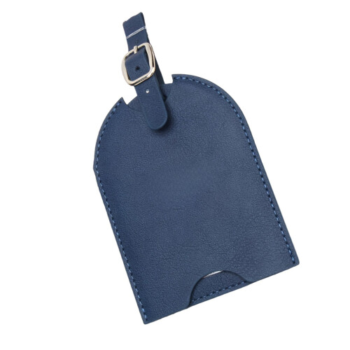 Sturdy PU Travel Luggage Labels Featuring Concealed-Navy blue