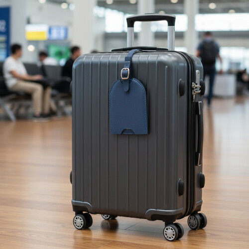 Travel Accessory Sliding Luggage Name Labels With Secure-brown 2
