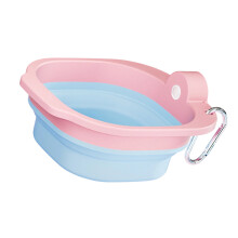 Portable Pet Water Container Feeding Bowl With-blue powder