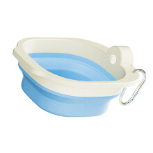 Practical Foldable Pet Dish Feeding Bowl For-blue and white