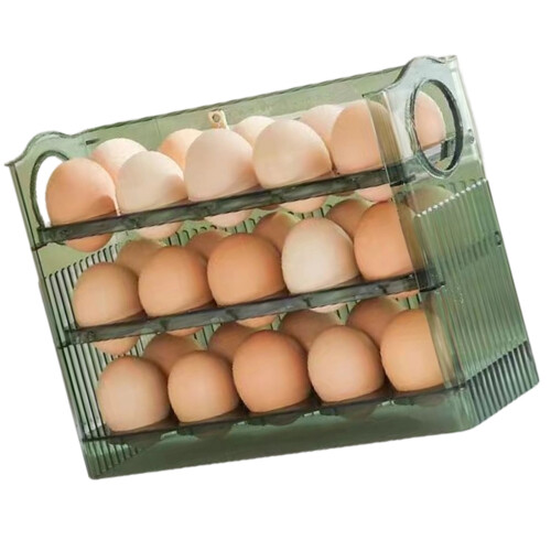 User Friendly Rotatable Eggs Dispenser Clear Plastic-Green