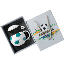 Tasse à café en céramique sur le thème du football,-Vert