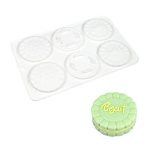 Ronde cakevorm met anti-aanbaklaag, 6 gaten,-Wit