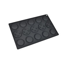 Moules durables de silicone de 15 sections pour faire cuire-Noir