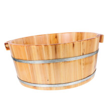 Wooden Foot Bath Bucket 36cm Foot Soak Tub for Home Spa Pedicure Basin with Durable Wooden Construction