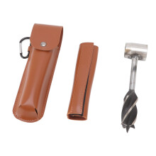 Outdoor Stainless Steel Multitool Punching Drill with Storage Bag, Brown