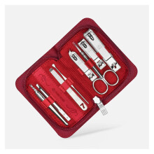 Manicure Set 8 in 1 Stainless Steel Nail Clippers Kit with Leather Case for Travel and Pedicure