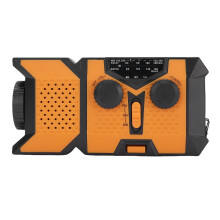 Tragbares AM/FM Wetter-Notrufradio mit Solar- und Handkurbelbetrieb, LED-Licht