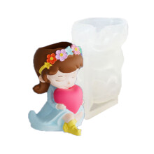 Easy Use Silicone Mould Long Hair Girl Planter for Candle-2