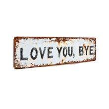 Love You Bye Metal Wall Sign Unique Entryway Hallway Hanging-M