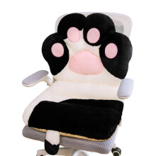 Cartoon Katten Poten Harige Stoelkussen met Antislip-Zwarte S