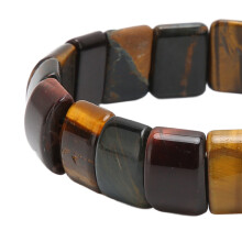 Tigerauge-Armband quadratisch flexibel Geschenk