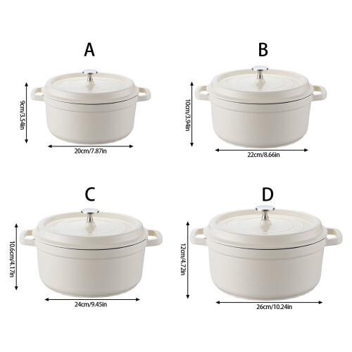 Four hollandais émaillé avec couvercle pour la cuisson, le-26 2