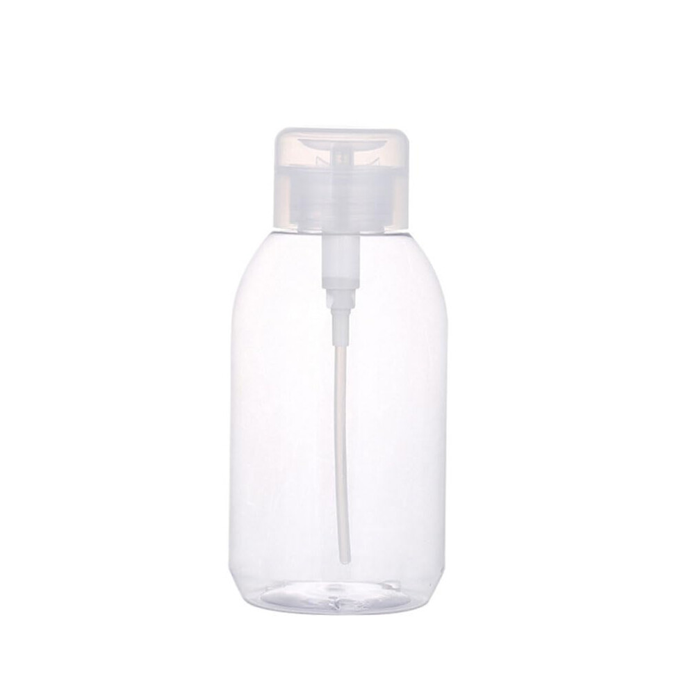 500ml Clear Nail Polish Remover Dispenser Bottle with Push Down Pump and Lockable LeakProof Cap