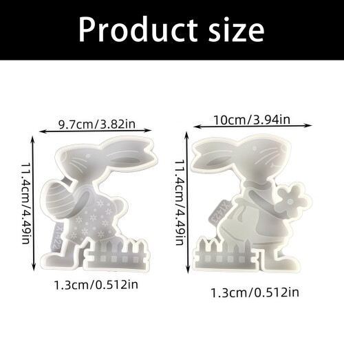 2Pcs Rabbit Eggs Flower Silicone Molds Multipurpose Silicone 2