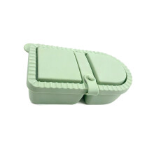 Double Compartment Snacks Container Box Food Grade-dark green