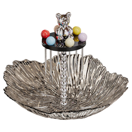 Plastic Party Tray for Snacks Petal-Shaped-4 white plate