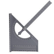 Verstellbarer 0–180 Aluminium 3D-Holzbearbeitungswinkelmesser Silbergrau