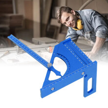 3D-Holzarbeitswinkelmesser aus Aluminiumlegierung, verstellbar 0-180, Blau
