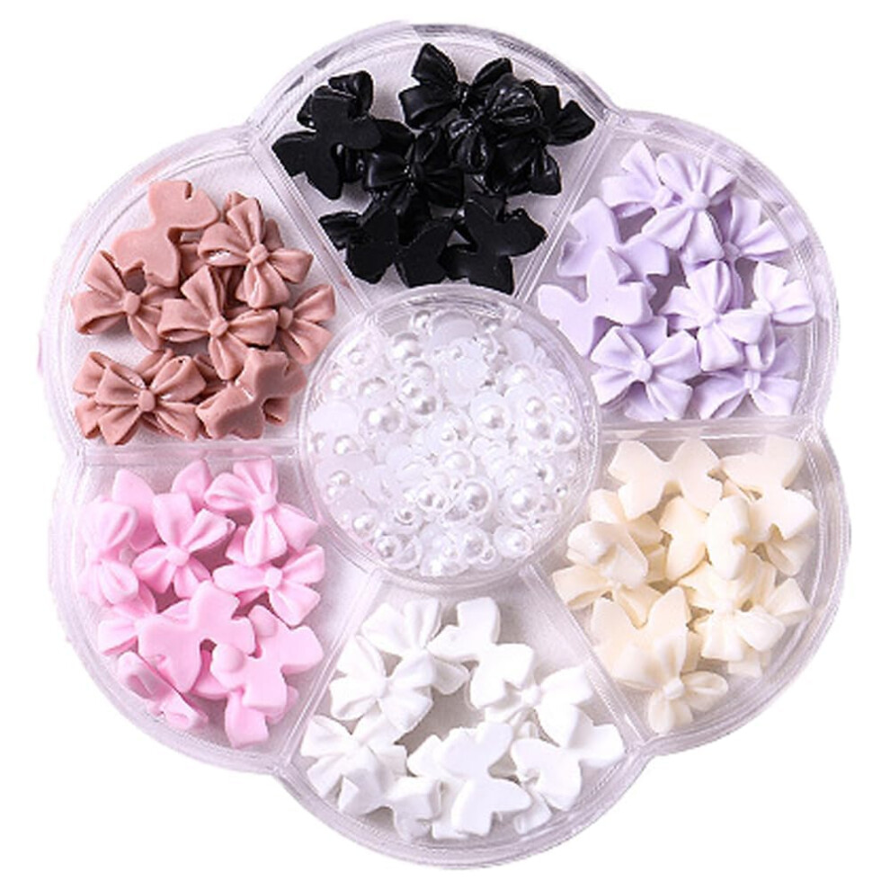 3D Bow Nail Charms Luxury Bowknot Rhinestone Nail Decorations Colorful Alloy Charms for DIY Nail Art