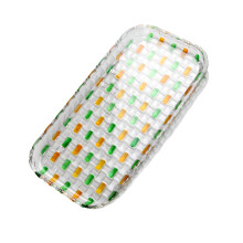 Handcrafted Glass Treat Tray Showing Detailed Woven Pattern