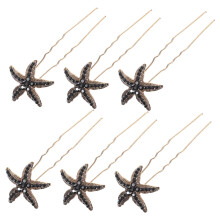 Bridal Hair Accessories 6pcs Elegant Rhinestone Hair Pins Star Hair Forks for Wedding and Photography