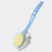 Long Handle Bath Brush for Back with DoubleSided Bristles, Gentle Exfoliating Body Brush, Blue