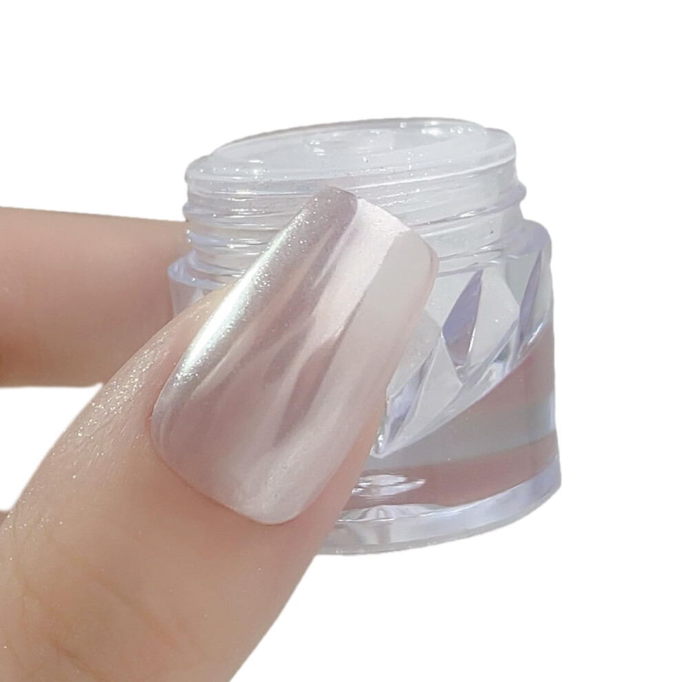Silver Chrome Nail Powder Fine Glitter Pigment For Metallic Effect Nails, Easy Smooth Application