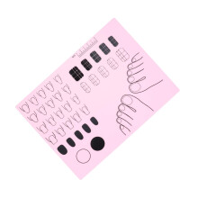Silicone Nail Practice Mat Reusable Acrylic Training Pad for Nail Art Beginners Pink Durable Easy Clean