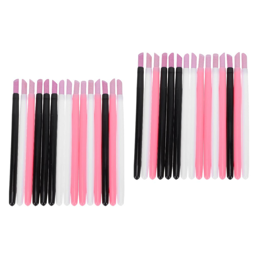 30pcs Double Headed Nail Cuticle Remover Pen with Quartz File for Professional Manicure