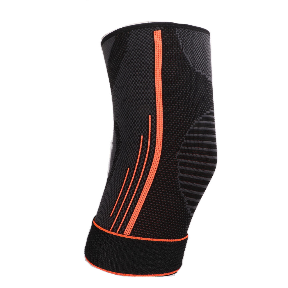 Orange Nylon Elbow Guard with Strap, Breathable, Skid-Resistant for Sports