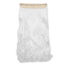 24 Inch Long Wavy Clip In Hair Extensions Blonde Mix for Women, Synthetic Hairpiece with Seamless Natural Blend