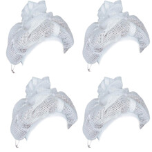 Curly Hair Drying Cap 4pcs Breathable Mesh Adjustable Fit for Shower Sleep and Overnight Curl Protection