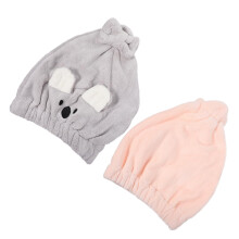 2pcs Microfiber Hair Drying Cap Quick Dry Super Absorbent Soft Elastic Fit for Home and Travel