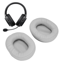 2 Paar graue Proteinleder-Ohrpolster für Barracuda X Chroma Gaming-Headset