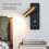 LED Wall Light Key Switch Black Gold - USB Charging Minimalist Bedside Sconce 3