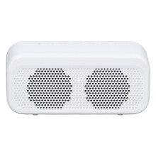 Portable Alarm Clock Radio with Bluetooth, Dimmer, FM, and Temp, White