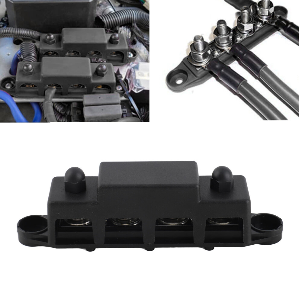 4 Post Power Distribution Block Bus Bar 250A Black For Marine Rv 8721390242307