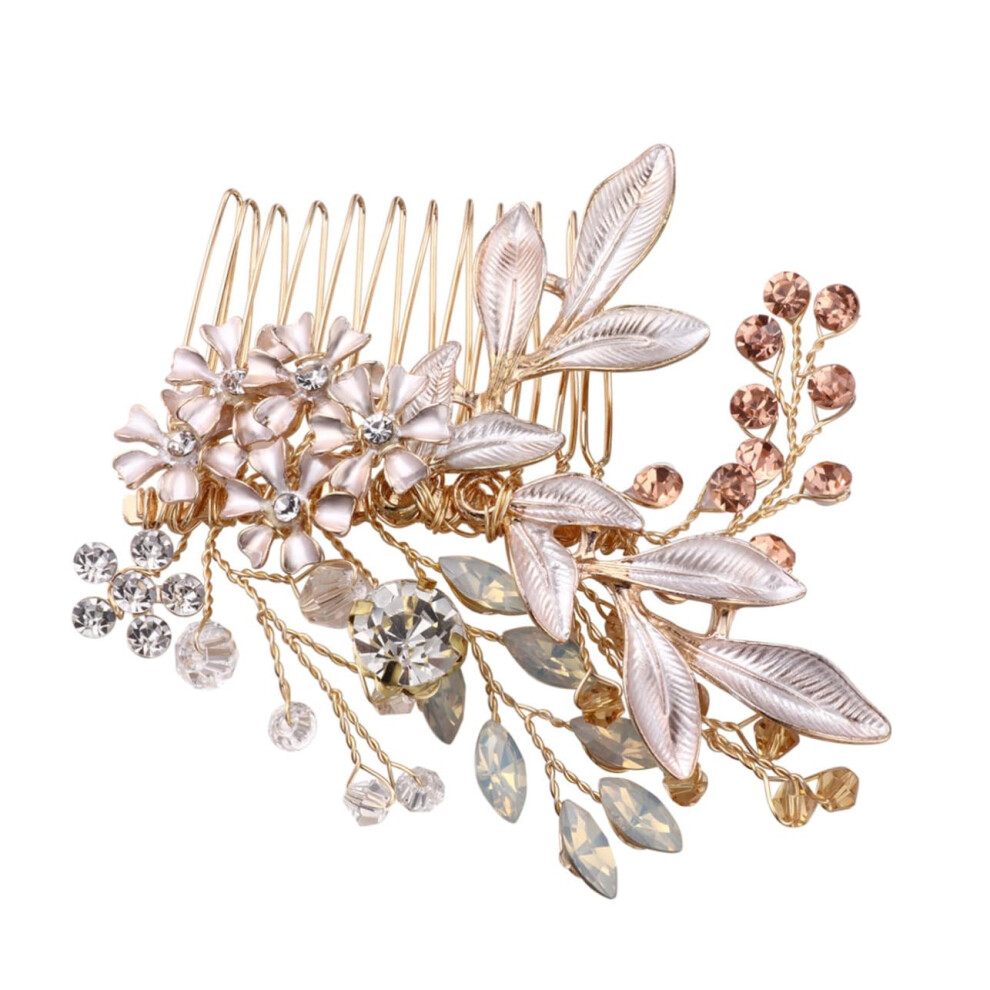 Unisex White Elegant Pearl Rhinestone Bridal Hair Comb For Wedding Updo Hold And Bridesmaids Gift Ready