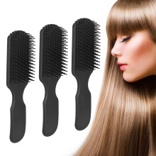 3pcs Curved Vent Detangling Hair Brush Set for Wet and Dry Hair, Fast Drying, Removable Bristles