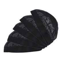 5pcs Black Elastic Dome Wig Caps for Women and Men Breathable Stretch Mesh Comfortable for Wigs