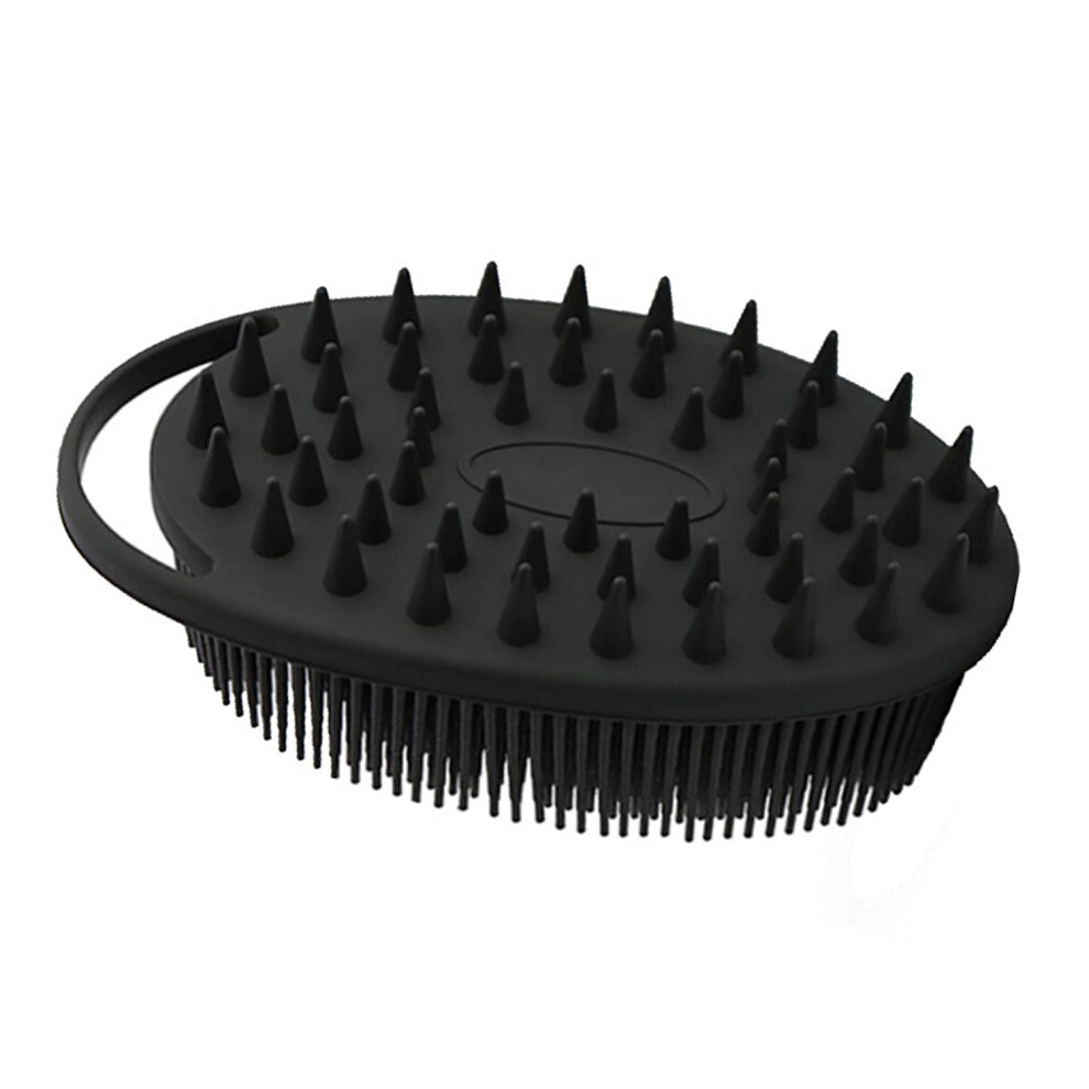 Black Doublesided Silicone Body Brush For Deep Cleansing And Gentle Exfoliation, Shower Scrubber