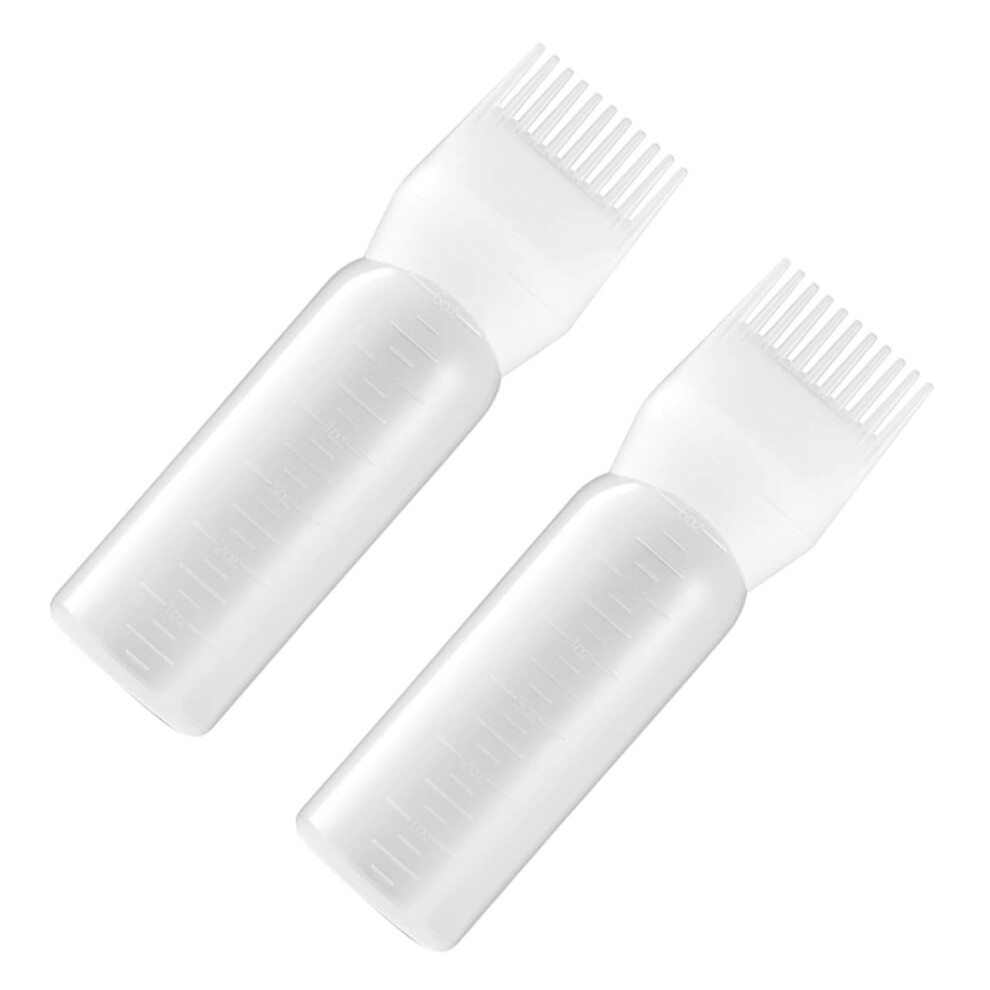 2pcs Hair Dye Applicator Bottle with Comb for Root Touch Up and Salon Perm Solution Dispenser